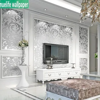 

Fashion European hook flower deerskin pattern non-woven wallpaper 3d stereo bedroom living room shop TV background wall paper