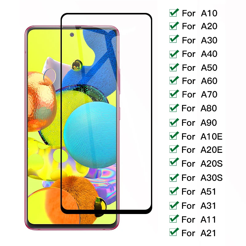 9D Защитное стекло для Samsung Galaxy A10 A20 A30 A40 A50 A60 A70 A80 A90 A20E A51 A11 A31 A21 закаленное защитное