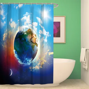 

Earth Mother 3d Shower Curtains Blue Planet Pattern Bathroom Curtain Waterproof Thickened Bath Curtain Customizable