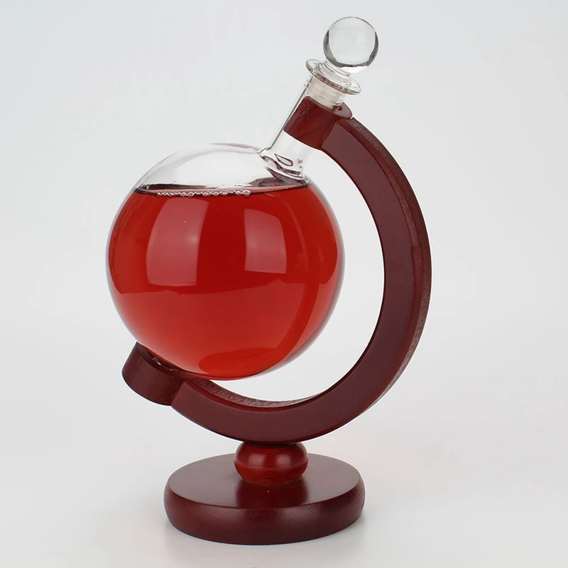Globe Whiskey Decanter Wine Aerator Glass Wine Bottle With Holder Rack Alcohol Vodka Liquor Dispenser Pourer Barware 500Ml