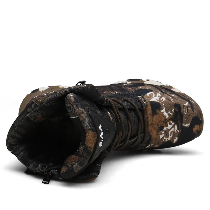 Military Tactical Mens Boots Camouflage Autumn Winter Leather Waterproof Desert Combat Ankle Boots Army Work Safety Shoes