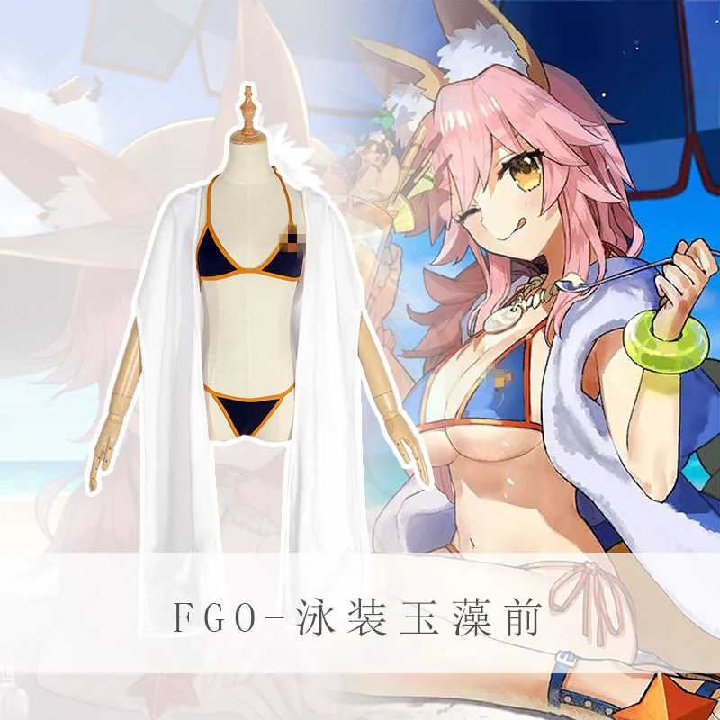 Anime Swimwear Fgo Bikini Fate Extra Tamamo No Mae Cosplay Costume Bathing Suit A Anime Costumes Aliexpress