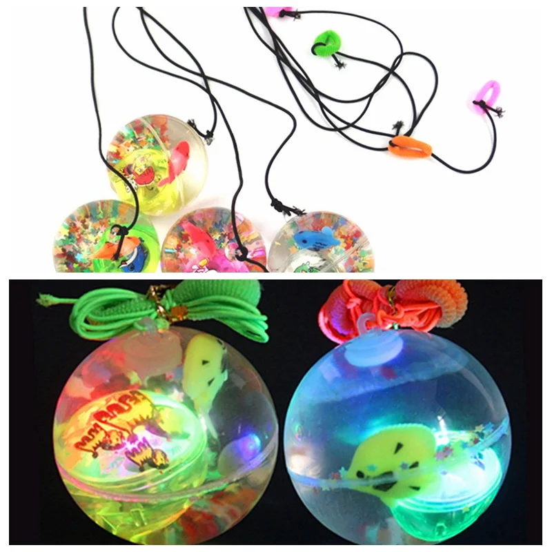 Светящийся хрустальный шар детский с веревкой Печатный Эластичный мяч светящиеся игрушки ночной флэш прыгающий мяч случайный