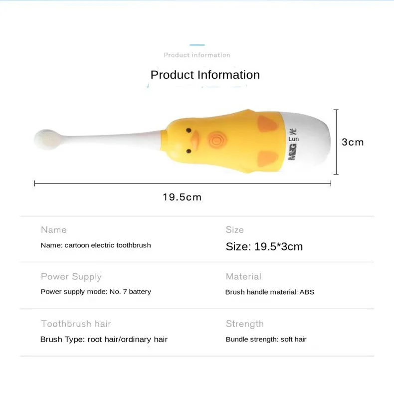 Children Electric Toothbrush Cartoon Pattern Double-sided Tooth Brush Electric Teeth Brush For Kids with 2pcs Replacement Head