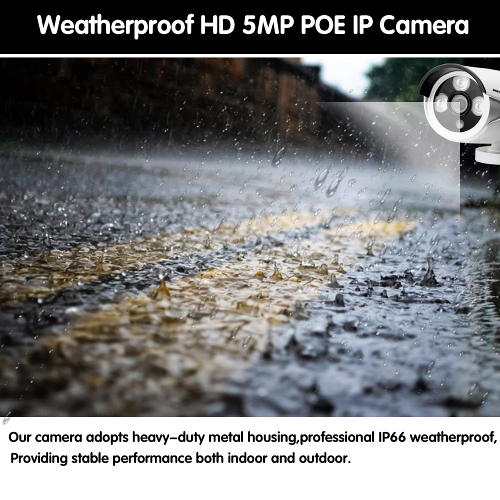 5MP H265+ видеонаблюдение PoE Комплект 4CH NVR cctv камера системы 4 шт. HD 3 массив светодиодов 5MP всепогодный CCTV безопасности IP камера