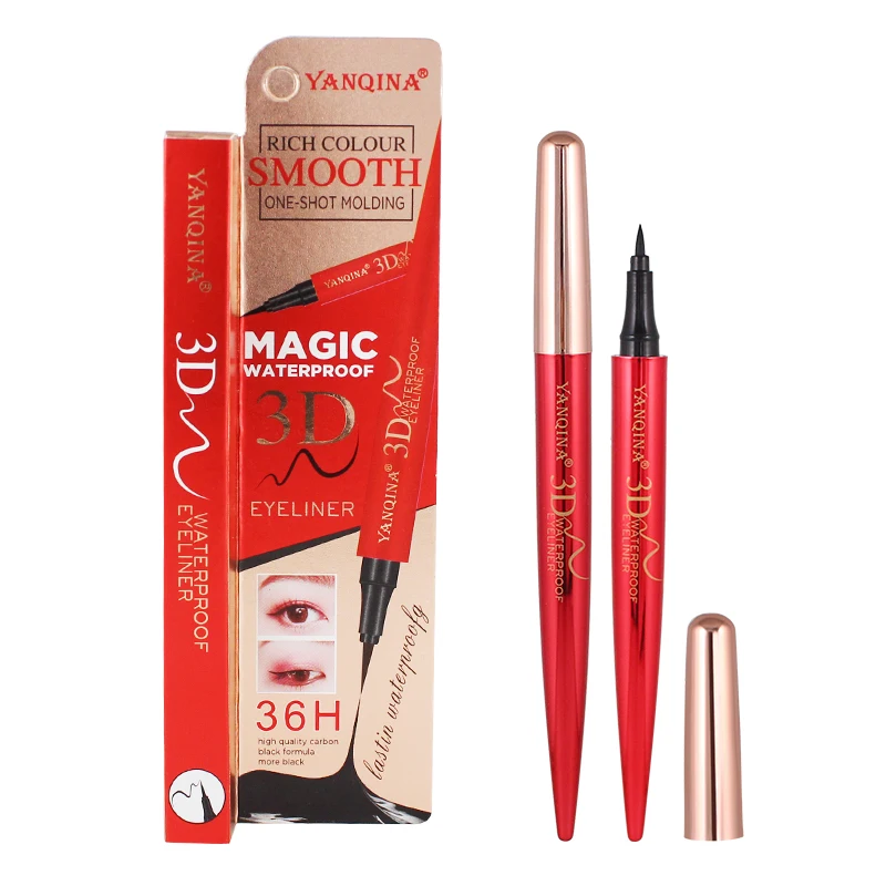 YANQINA magic 3D подводка для глаз быстросохнущая классная черная анти-пот не-краситель жидкая подводка для глаз