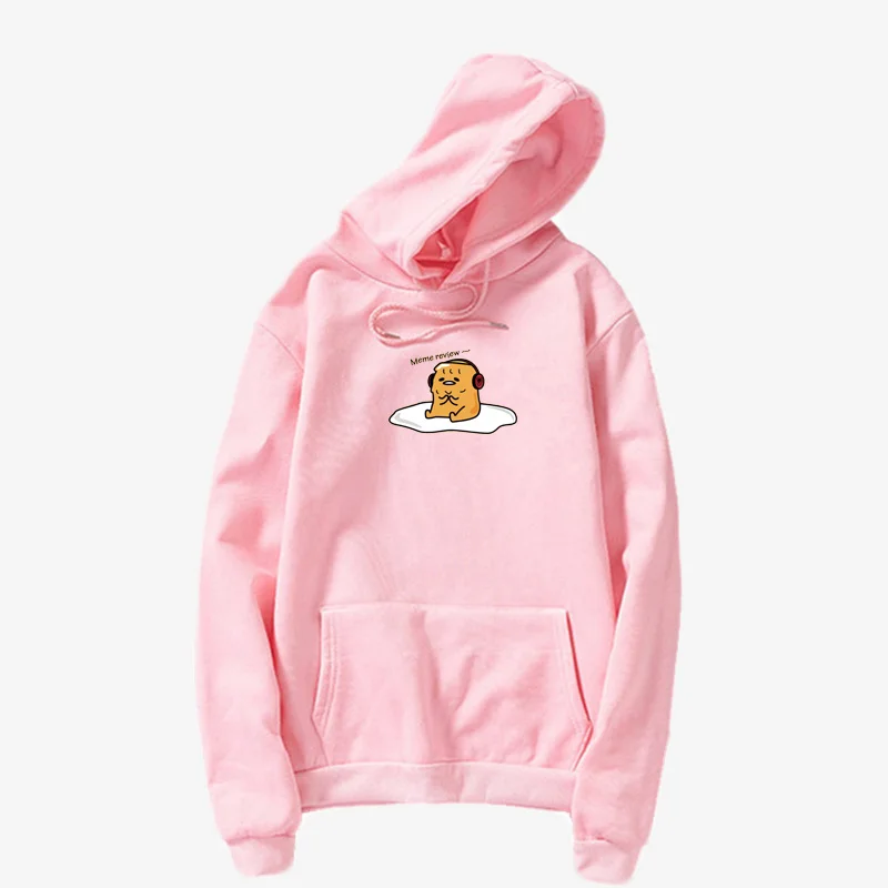 hoodies pink 8 Мультяшка Гудетама Толстовка Harajuku Осень-зима длинный рукав плюс бархат Корейская одежда новые толстовки женские Kawaii Camiseta Muje - Цвет: hoodies pink 8