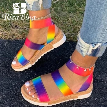 

RIZABINA Size 35-43 Women Sandals New Fashion Platform Colorful Summer Shoes Woman Wedges Sexy Party Lady Street Footwear