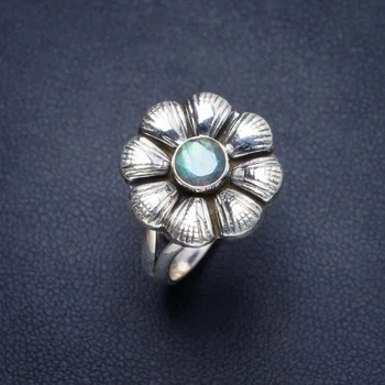 

Natural Blue Fire Labradorite Handmade Unique 925 Sterling Silver Ring 7.75 Y3964