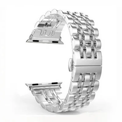 Silver Ремешок из нержавеющей стали для Apple Watch band 42 мм 38 мм iWatch 4 band 44 мм 40 мм Роскошный металлический ремешок для часов Браслет Apple watch 4 3 21 - Цвет ремешка: Silver