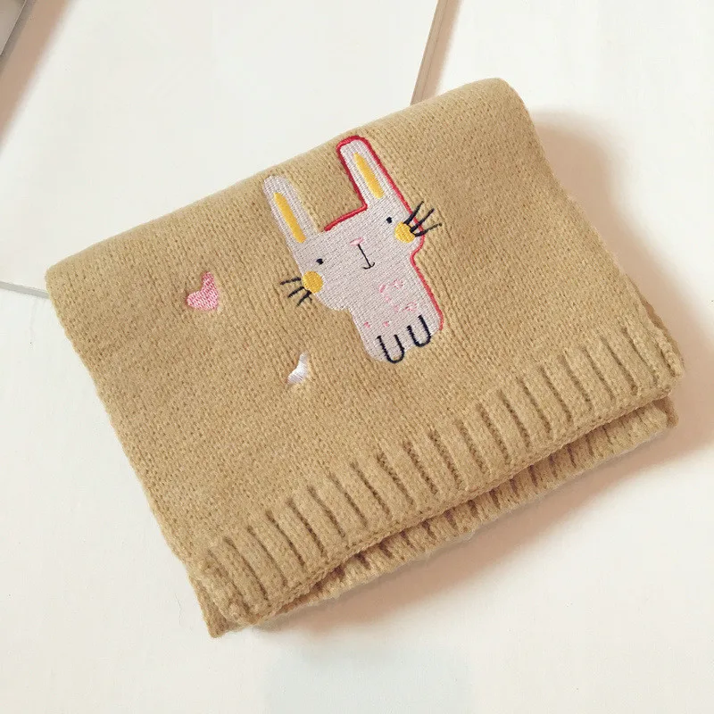 Autumn and winter knitted Children's scarf fashion joker Korean style Cartoon rabbit ring scarf for boy and girl 31 - Цвет: 4