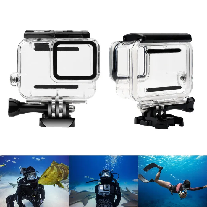 Водонепроницаемый Дайвинг Корпус чехол Крышка объектива удаление для GoPro Hero 7 серебро/белый GV99