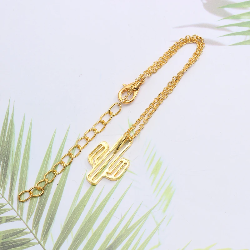 Минималистичные кактус любовь браслеты для женщин девочек Boho простой завод подвеска с отверстиями Браслеты Шарм женские ювелирные изделия подарок Pulseira