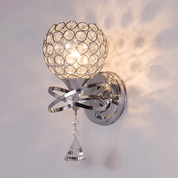 

Modern Deco Crystal Wall Lamps for Bedroom Golden Silver Wall Lights Iron and Crystal Wall Lamp Designs Lighting
