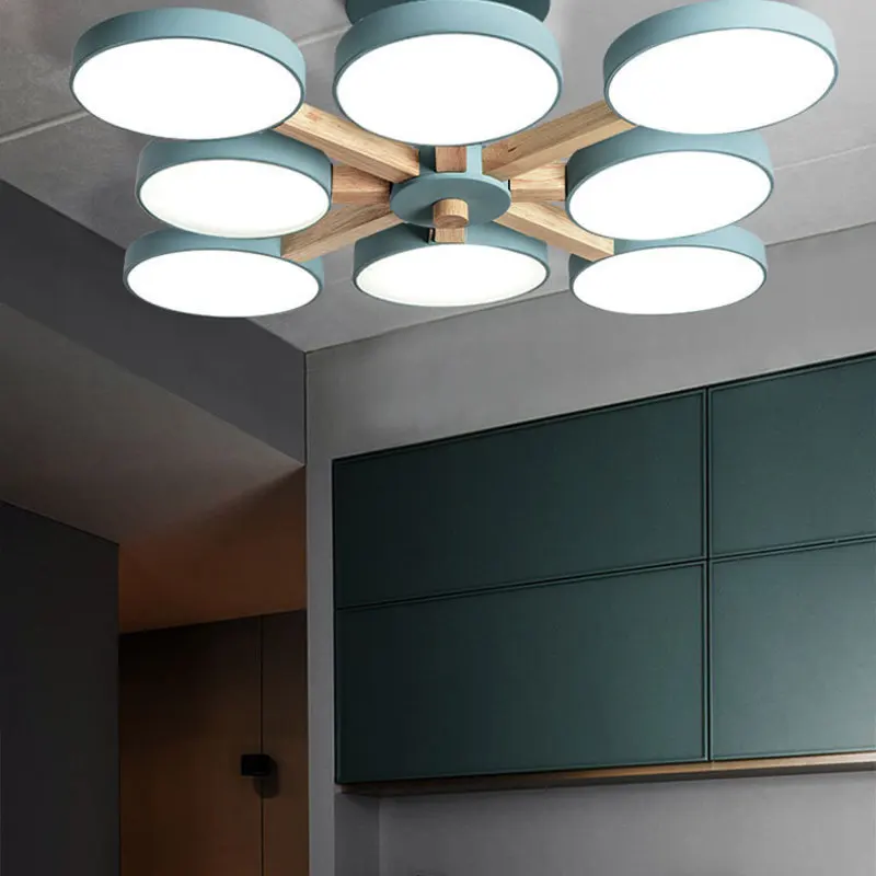 

Art Spider ceiling lights Nordic Vintage Loft wood ceiling lights for living room retro E27 Bulb Light Modern Home Lighting