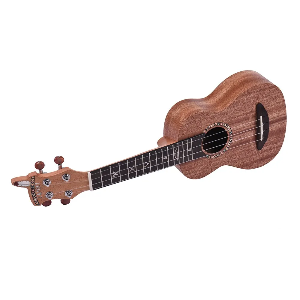 Ammoon Высокое качество 2" Акустическая деревянная укулеле Ukelele Укулеле Уке из красного дерева углеродная нить с зажимом тюнер