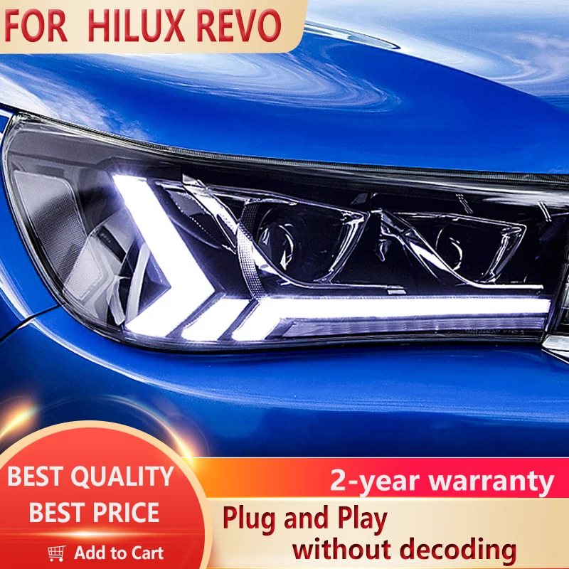 

For Toyota Hilux Headlights 2015 2016 Revo Rocco LED Headlight DRL Hid Head Lamp Angel Eye Bi Xenon Accessories
