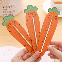 Règle créative en forme de carotte, 1 pièce, Kawaii, multifonction, dessin animé, papeterie d'apprentissage, cadeau pour enfant, fournitures scolaires et de bureau 