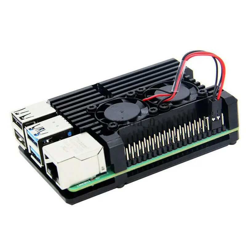 

Latest CNC Aluminum Alloy Case Enclosure With Cooling Fan for Raspberry Pi 4B