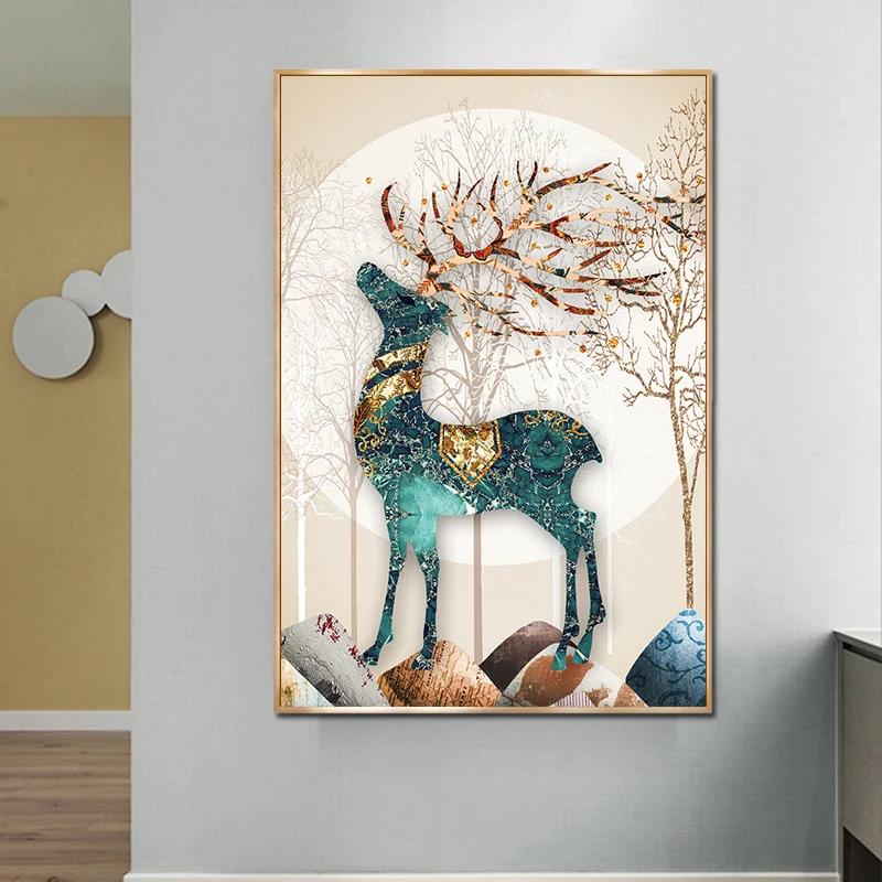 Needlework DIY Printed Patterns Deer Cross Stitch Sets For Embroidery Kit Full Embroidery Simple European Cross-Stitching cross stitch kit,embroidery hoop,cross stitch tools
