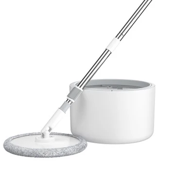 

Magic Microfiber Mop with Round Bucket Adjustable Handle Household Sweeper Tile Cleaner Carton Flow System 360 Cleaning Tools