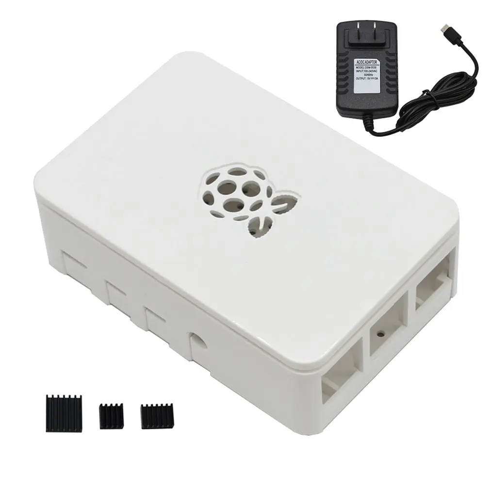 white US Обновленный ABS чехол защитный чехол-Броня V4 корпус пластиковый бокс с радиаторы 5 V/3A Питание для Raspberry Pi 4B черный/белый/прозрачный - Цвет: white US