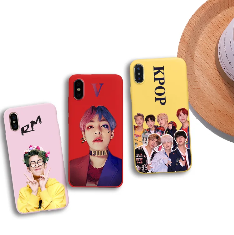 Kpop чехол для телефона из мягкого силикона с Карамельный цвет крышки iPhone X XR XS MAX