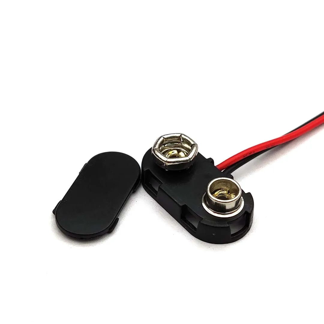 LAMPVPATH 9V Batterieanschlüsse – 5 Stück, T-Typ Mit 15 Cm Kabel, Hartes ABS-Gehäuse