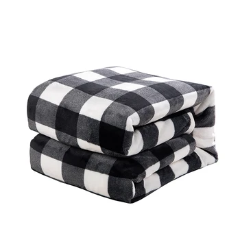 

Flannel Fleece Buffalo Checker Blanket For Bed Super Soft Velvet Plaid Pattern Checkered Throw Lightweight Microfiber
