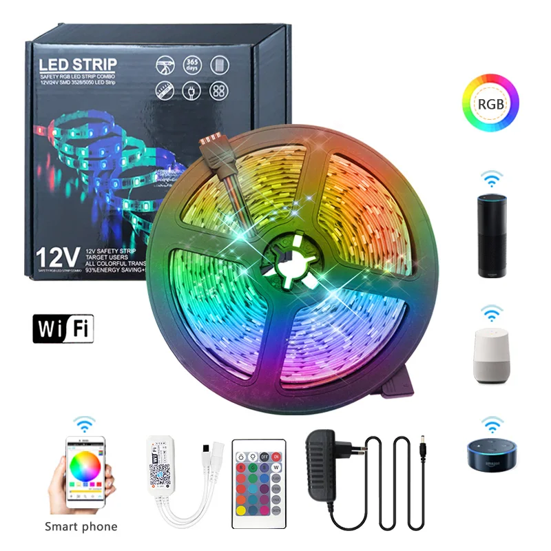 5 м 10 15 Светодиодные ленты светильник 2835 SMD 5050 RGB светодиодный с светодиоды лента