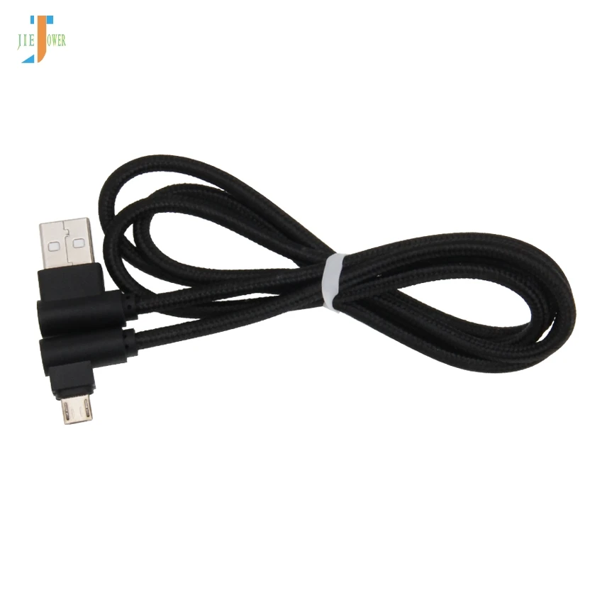 100pcs/lot Micro USB Cable Fast Charger USB Cord 90 degree elbow Nylon Braided Data Cable for iphone XR XS 8 Samsung S6 Sony C3