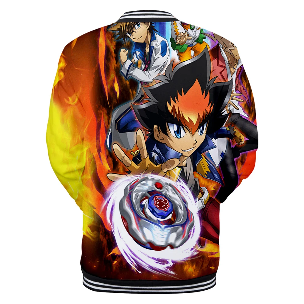 Новинка, бейсбольная куртка Beyblade Burst Evolution, мужская и женская модная детская бейсбольная куртка с 3D принтом, зимнее зеленое пальто для мальчиков и девочек