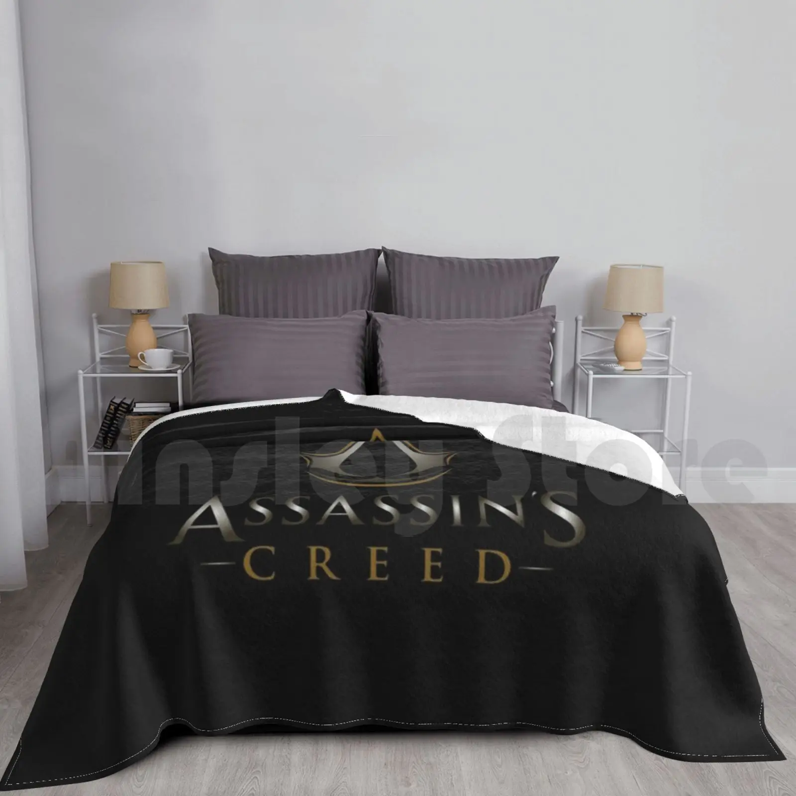 Coperta Fashion Custom Creed Assassins Assassin Ezio Altair Connor Logo Game Bianco No Black Edward