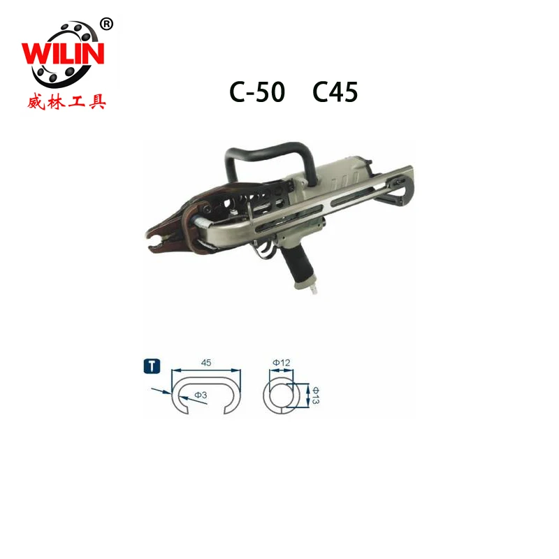 

Wilin Material Clip tools C50 C45 C-Ring NAILER Air nail gun for Mattress Cage Fixing Stone Cage Coal Mine Net C-130L