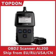 Topdon al200 completa obd2 scanner obdii leitor de código ferramenta de diagnóstico do carro obd2 scanner automotivo motor analisador obd2 ferramenta de verificação automática