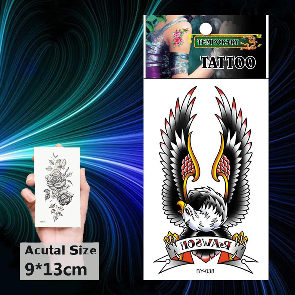 Орел и Скорпион тату для тела Искусство Макияж Прохладный Водонепроницаемый Временные татуировки наклейки флеш-тату Мужчины Женщины Поддельные Татуировки - Цвет: by-038