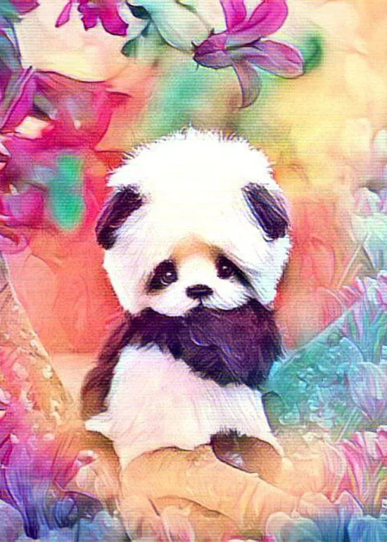 5D DIY Алмазная вышивка с изображением панды животных алмазная живопись вышивка крестиком полная квадратная дрель стразы украшение детский подарок - Цвет: D