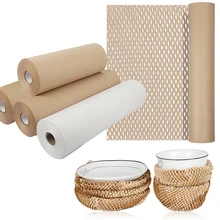 Papier de soie brun pour emballage, matériel décoratif de mariage, fête d'anniversaire, artisanat d'art fait à la main, emballage en papier Kraft nid d'abeille