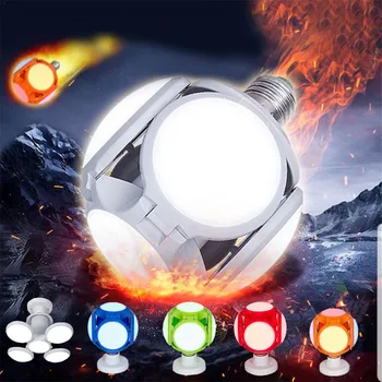 

5 Leaf LED Folding Football UFO Bulbfor Indoors School Warehouse Football Light Garage Light Adjustable High Brightness Light