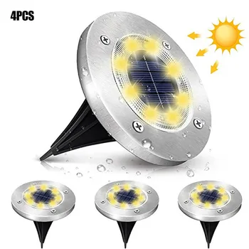 

4 Pcs Solar Power Buried Light Under Ground Lamp Outdoor Way Garden Decking with 8 LED JDH88