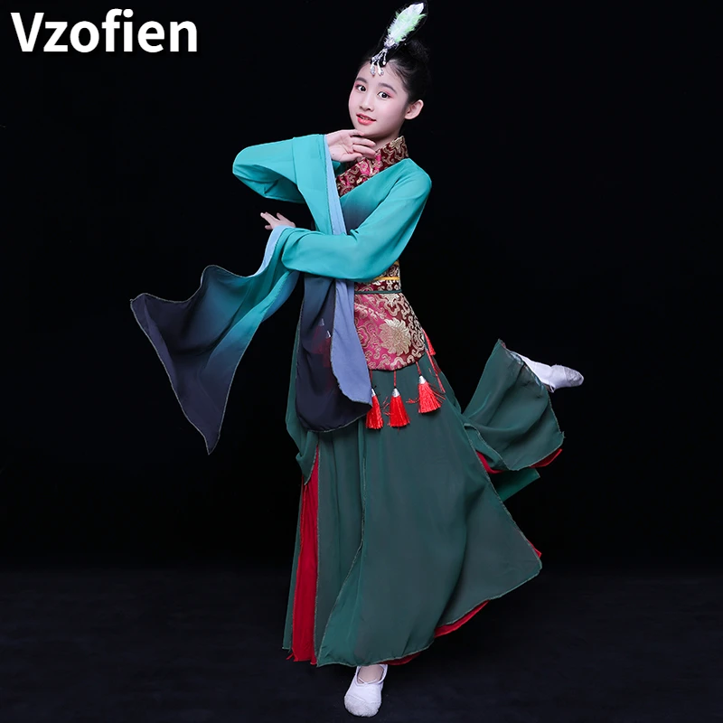 Traje de manga de agua para traje de baile chino antiguo, paraguas nacional, baile folclórico chino, conjunto baile Hanfu|Danza tradicional china| - AliExpress