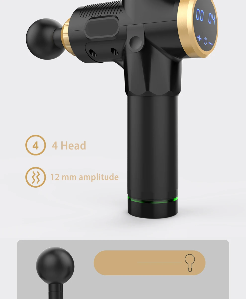 Электронный массажный пистолет, Профессиональный Массажный пистолет для мышц, упражнения, облегчение боли в мышцах, низкий уровень шума, коррекция фигуры
