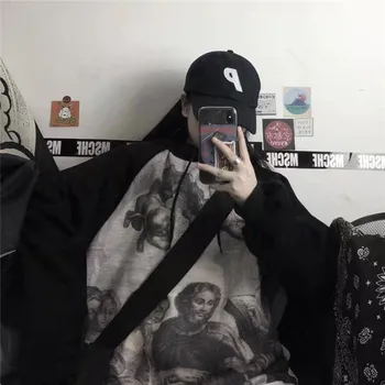 

Hip Hop Loose Black Hoodies Casual Harajuku NewJapanese Style Sweatshirt Long Sleeve Streetwear Male Female Casual Tops