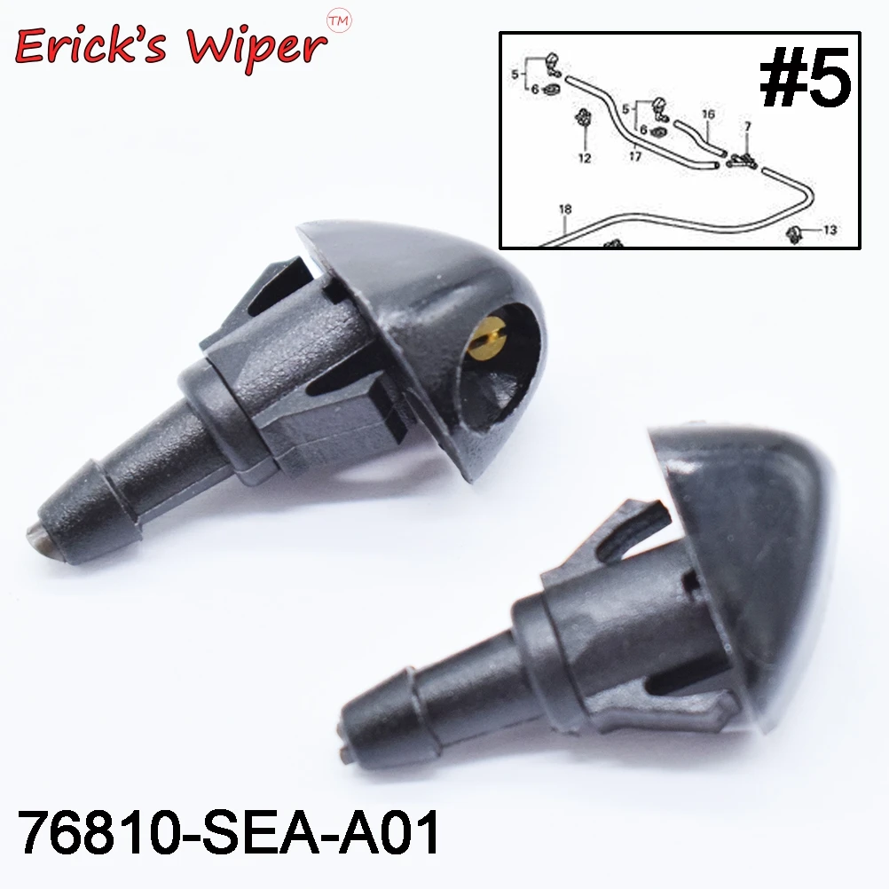 Erick's Wiper 2Pcs Front Windshield Wiper Washer Jet Nozzle For Honda ...