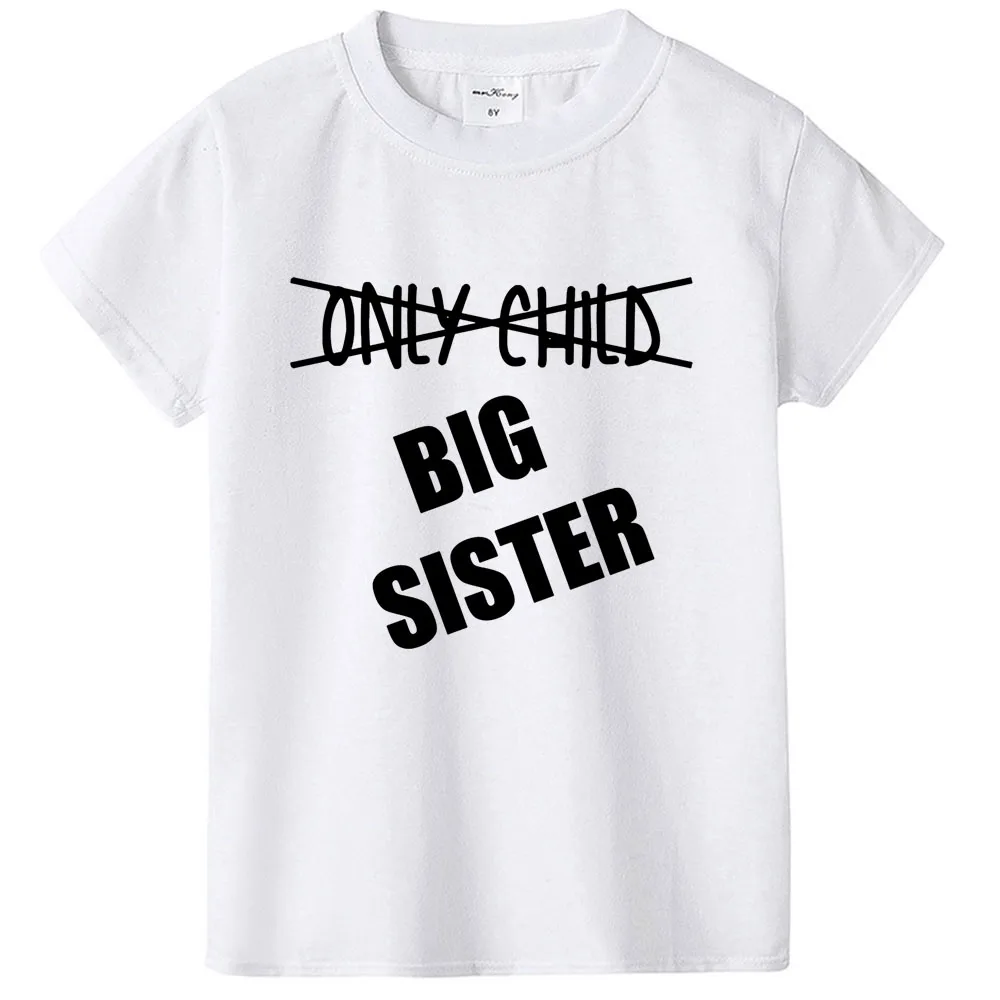 Не только Детская футболка с надписью «I Am'm Going To Be A Big Sister» для девочек топы для девочек, летняя одежда с короткими рукавами для маленьких сестер - Цвет: H113-KSTWH-