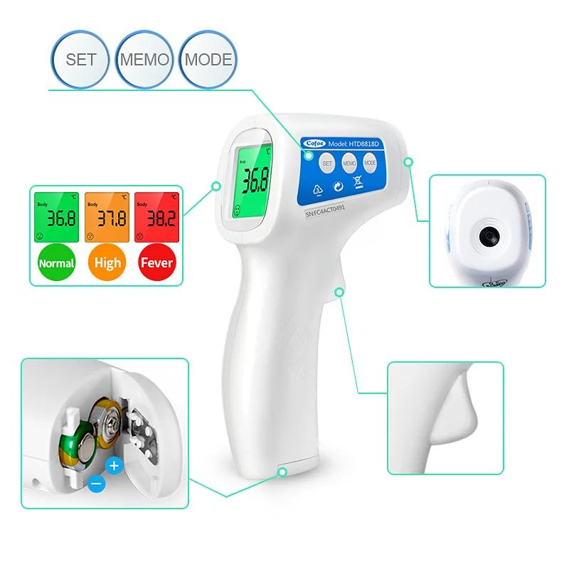 Cofoe Forehead Non Contact Infrared Best Baby Thermometer Body Temperature Fever Digital Measure Tool for Baby Adult