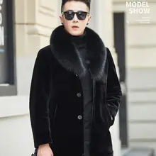 Осенняя однобортная кожаная куртка из искусственного меха норки, Мужская зимняя теплая меховая кожаная куртка, мужские свободные куртки jaqueta de couro B121