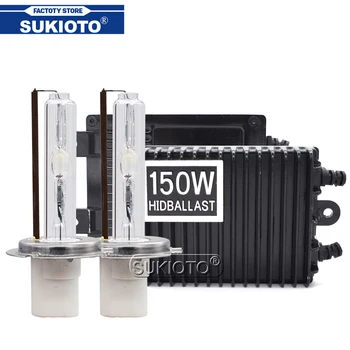 

SUKIOTO Super Bright 150W Xenon H7 HID Bulb Kit 12V Car Light HID Digital Ballast Reactor H1 H3 9005 9006 H11 D2H Auto Headlamp