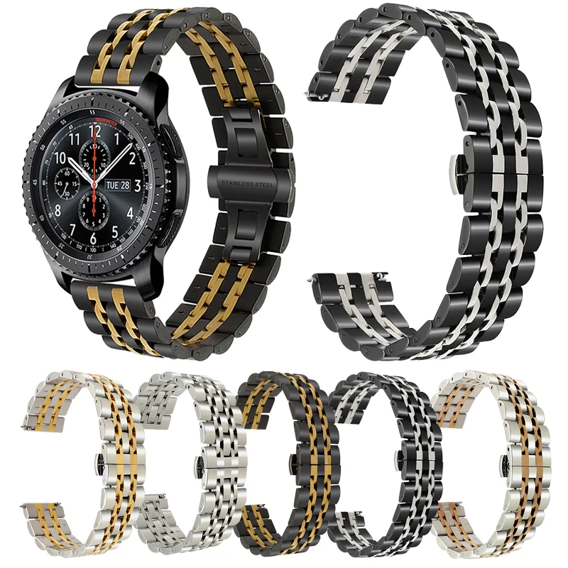 Металлический ремешок для samsung Galaxy Watch 42 46 мм браслет из нержавеющей стали gear Sport S2