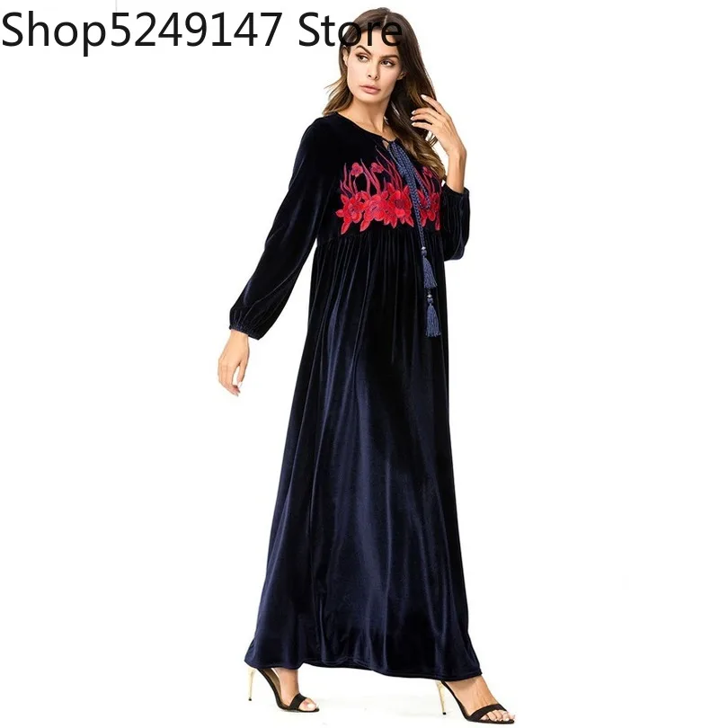 Vestidos abaya Kaftan Qatar бархатный арабский хиджаб мусульманское платье женское кафтан джилбаб халат Дубай Elbise турецкая исламская одежда